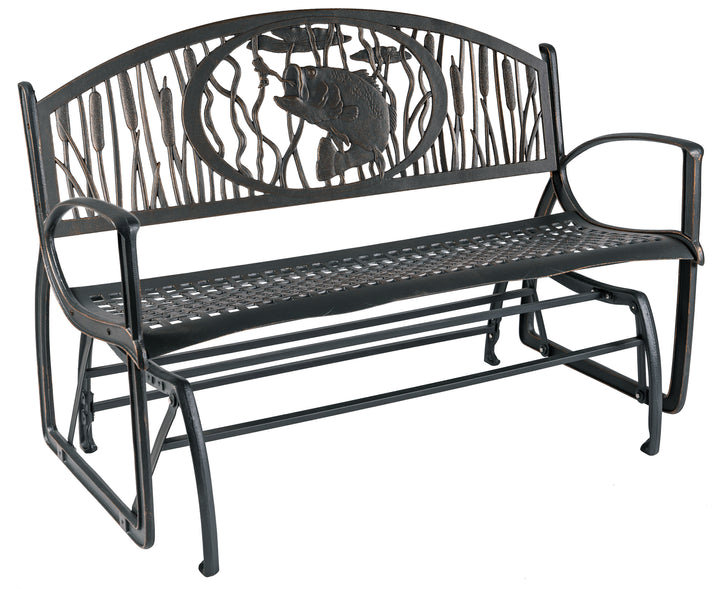 Loon Peak® Henya Iron Outdoor Glider Chair Wayfair